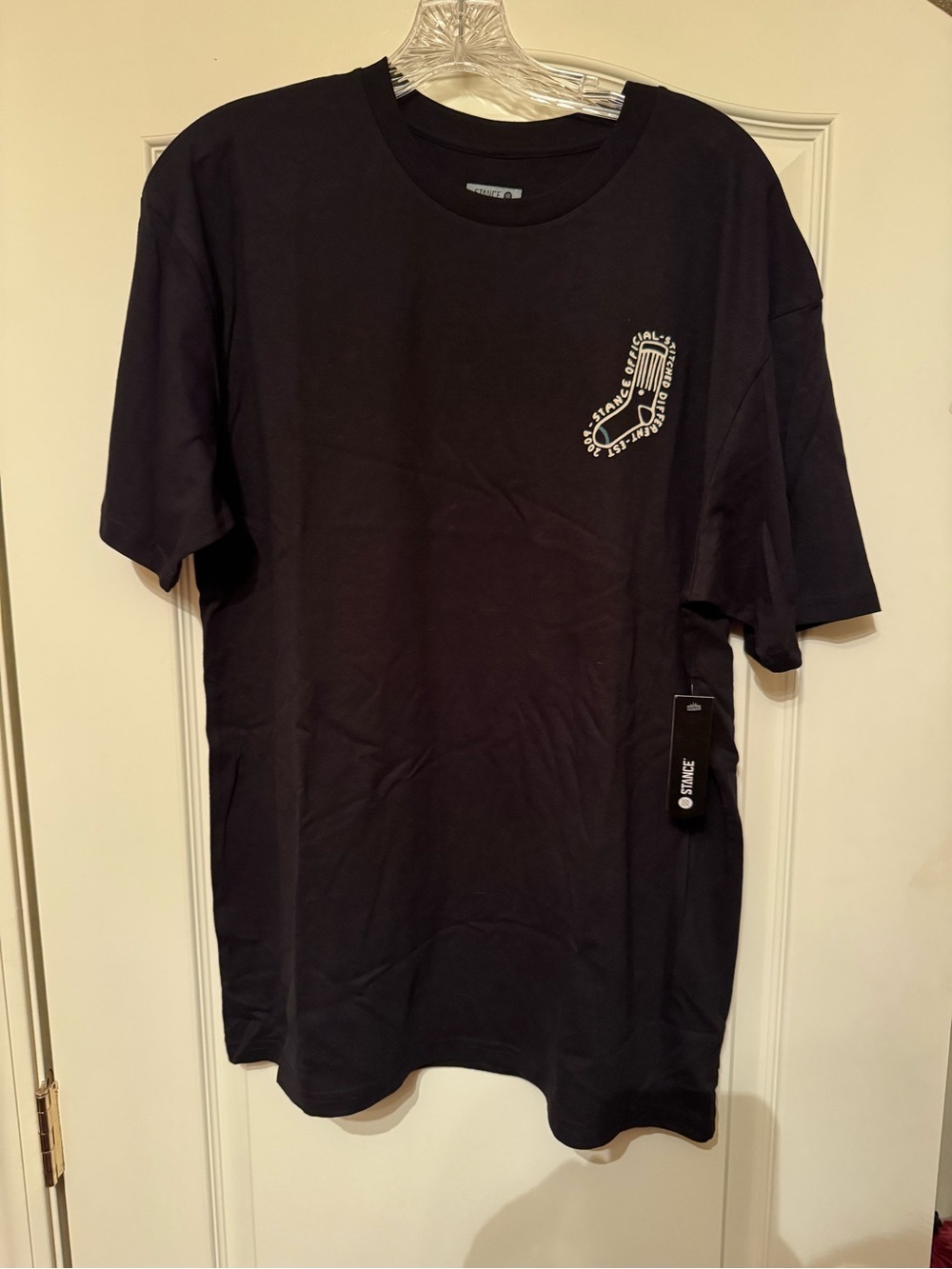 Stance Sock Logo Black T Shirt Size Large New With Tags